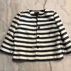 Talbots Black and White Striped Blazer
